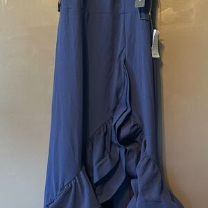 Betsy & Adam Ruffled High-Low Gown